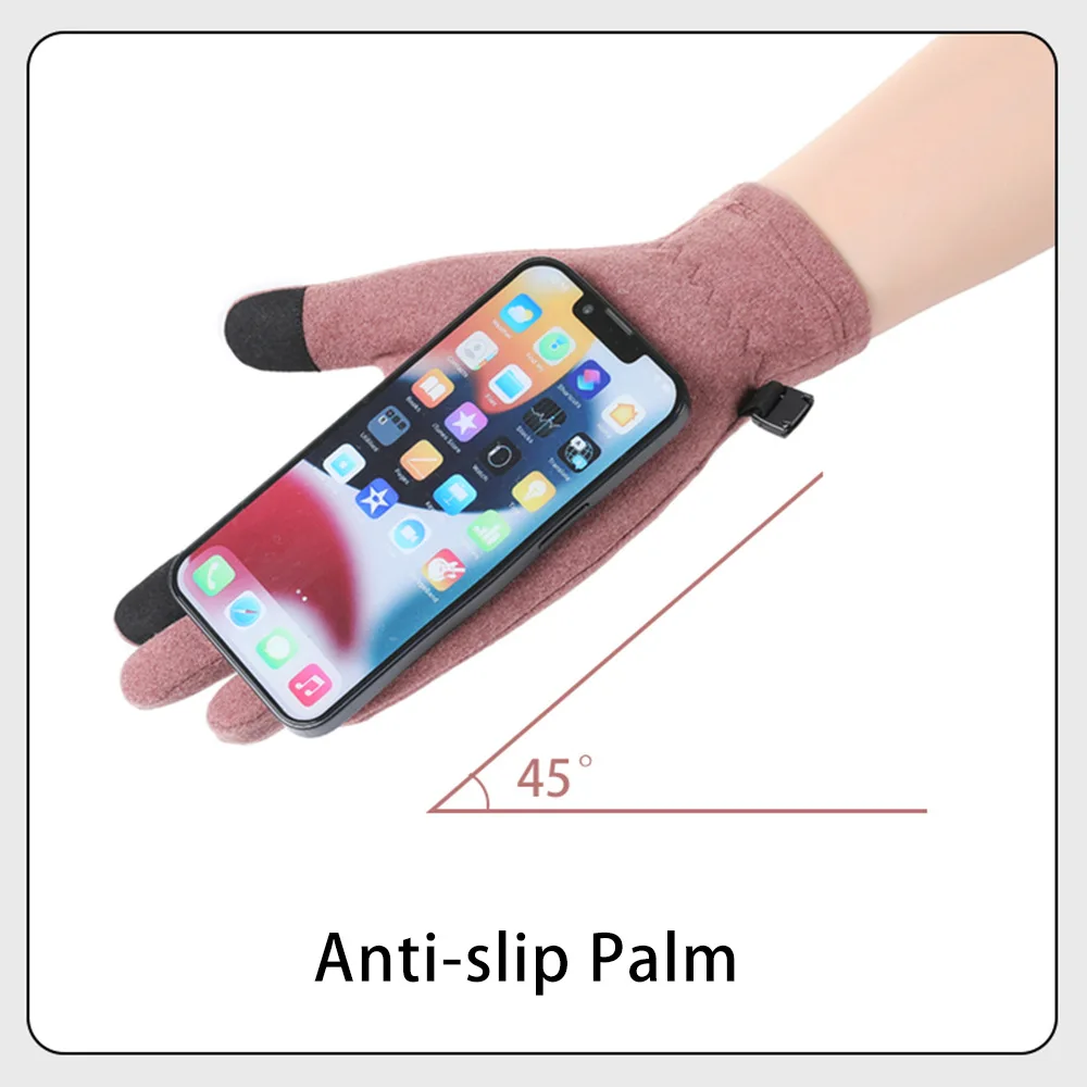 Autumn Winter Women's Thin Soft Warm Gloves Full Finger Touchscreen Riding Gloves Outdoor Sports Cycling Running Gloves