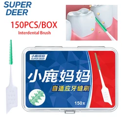 Super Deer 20/150pcs Silicone Interdental Toothbrush Dental Toothpicks Brush Between Teeth Toothpicks With Thread Oral Care Tool