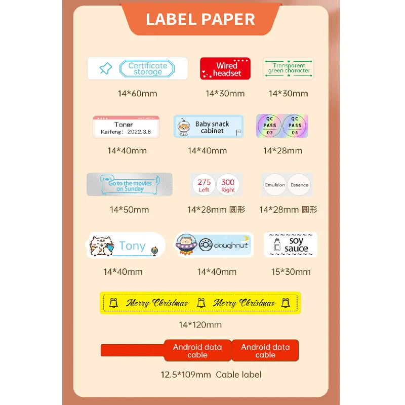 Niimbot B18 PET Label Paper Waterproof Anti-Oil Tag 8-10 Years Life Printing Sticker For Thermal Portable Label Printer Maker