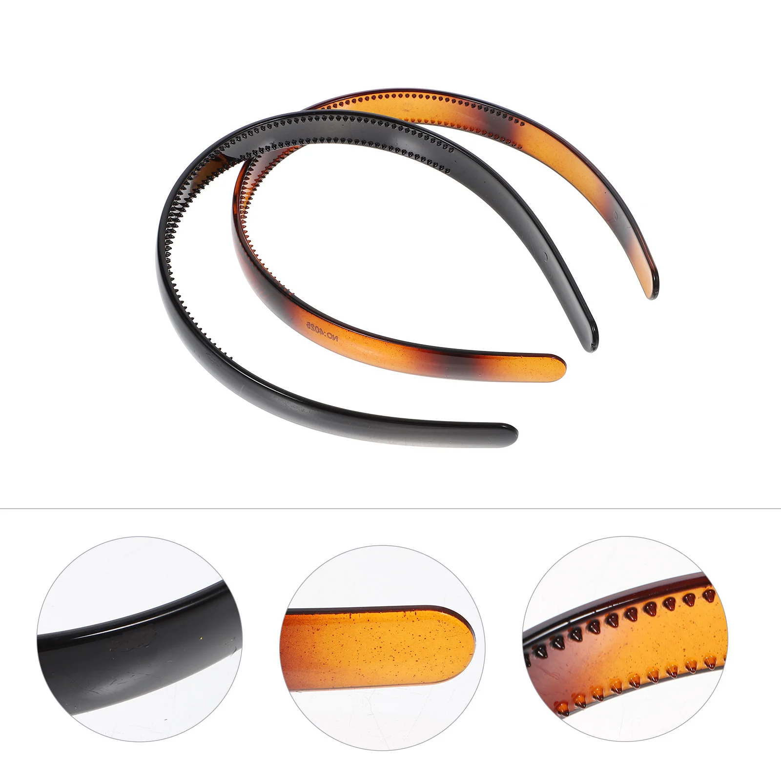 

2 Pcs Daily Headwear Women Hair Toothed Anti-slip Hoop Fashion Hoops Wide Headbands