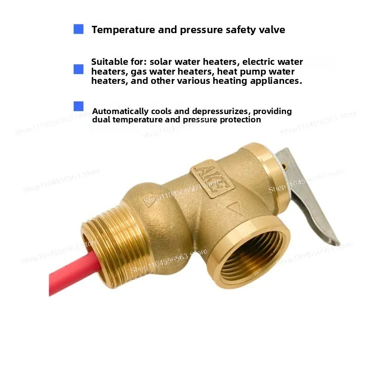 Brass solar water heater water tank temperature and pressure safety valve