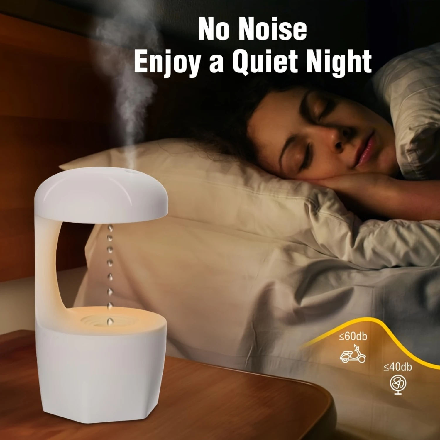 Humidifiers For Bedroom, Anti Gravity Humidifier, Cool Mist Desktop Humidifier, Auto Shutdown Power-Off Protection Baby Humidifi