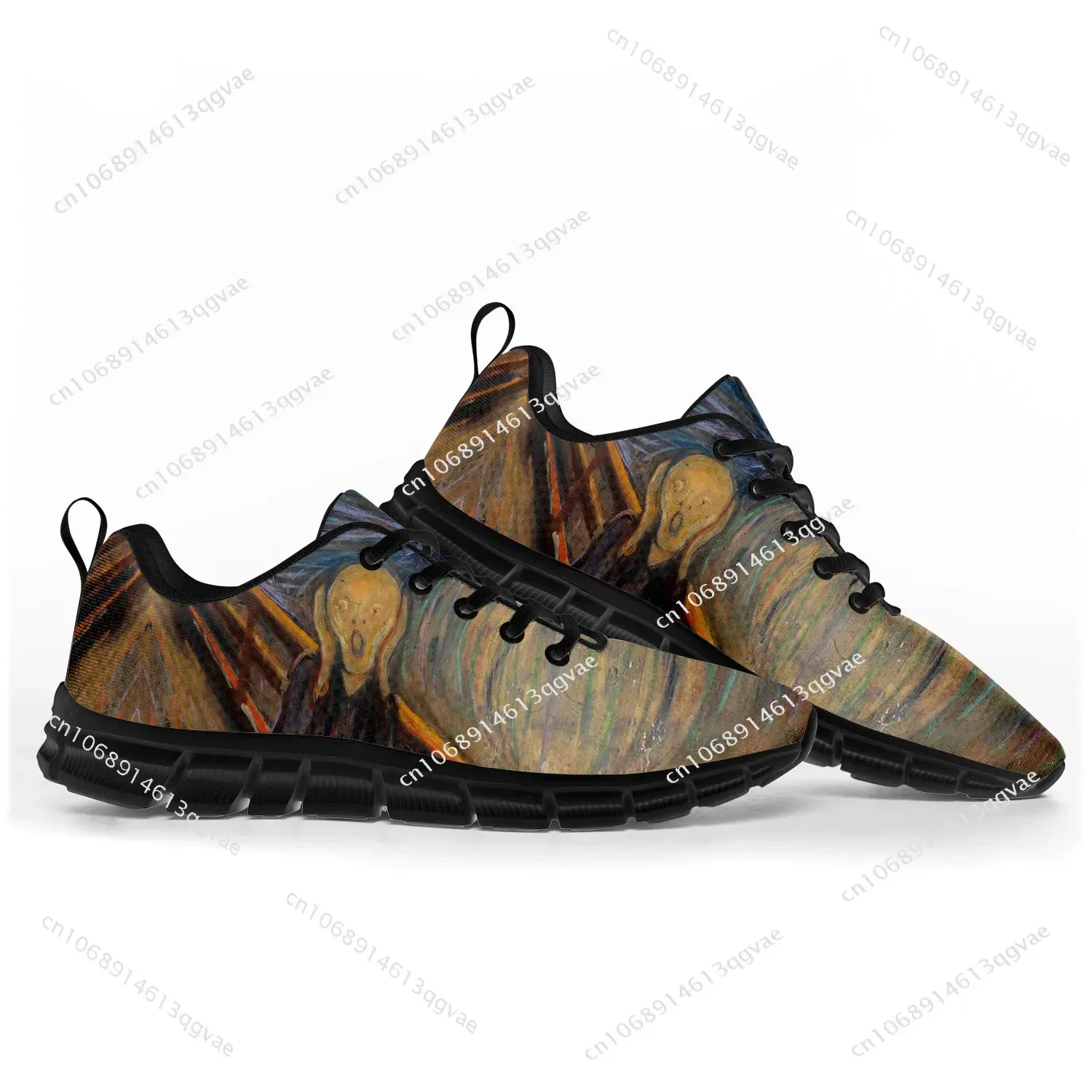 Edvard Munch Oil Painting The Scream Sports Shoes Mens Womens Teenager Kids Children Sneakers Custom High Quality Couple Shoes