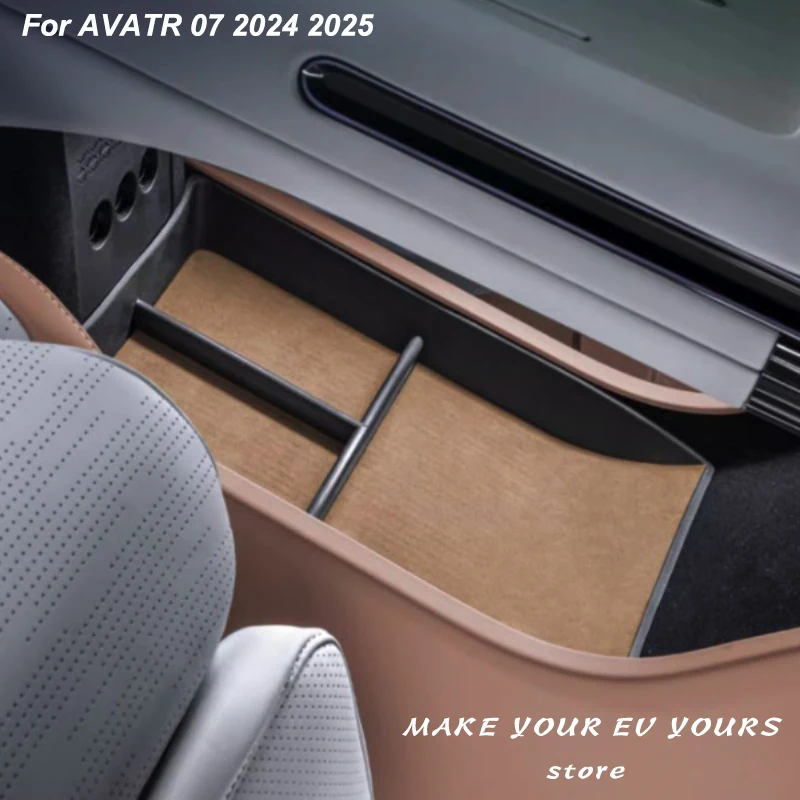 For AVATR 07 2024 2025 Central Control Lower Storage Box Suede Storage Box Alcantara Interior Accessories