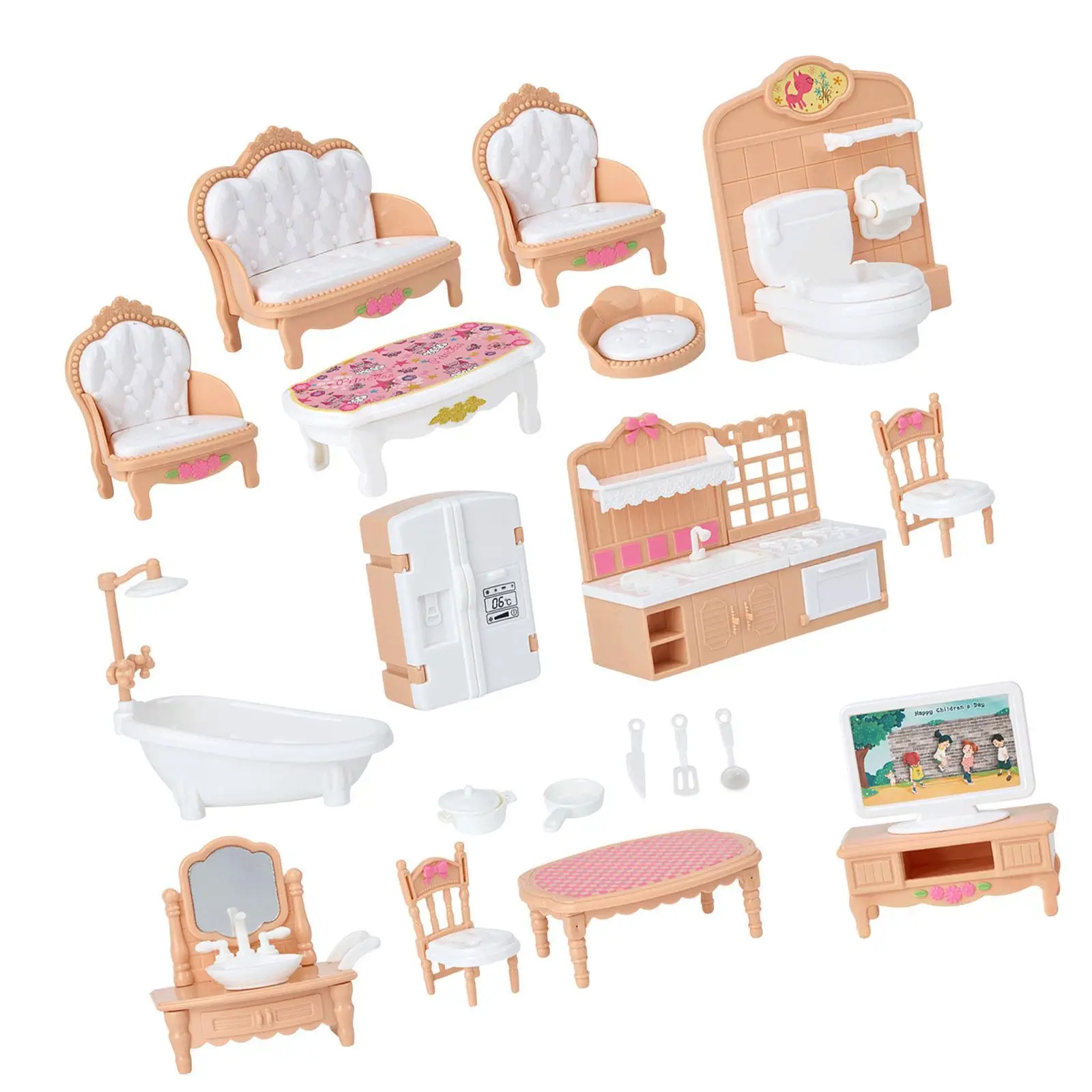 Dollhouse Furniture Set Pretend Play Mini House Furniture for Boys Girls