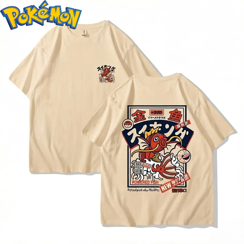 

Рубашка унисекс с коротким рукавом и принтом красного карпа в стиле Харадзюку, хип-хоп, уличная одежда, летняя, популярная модель 2026 года