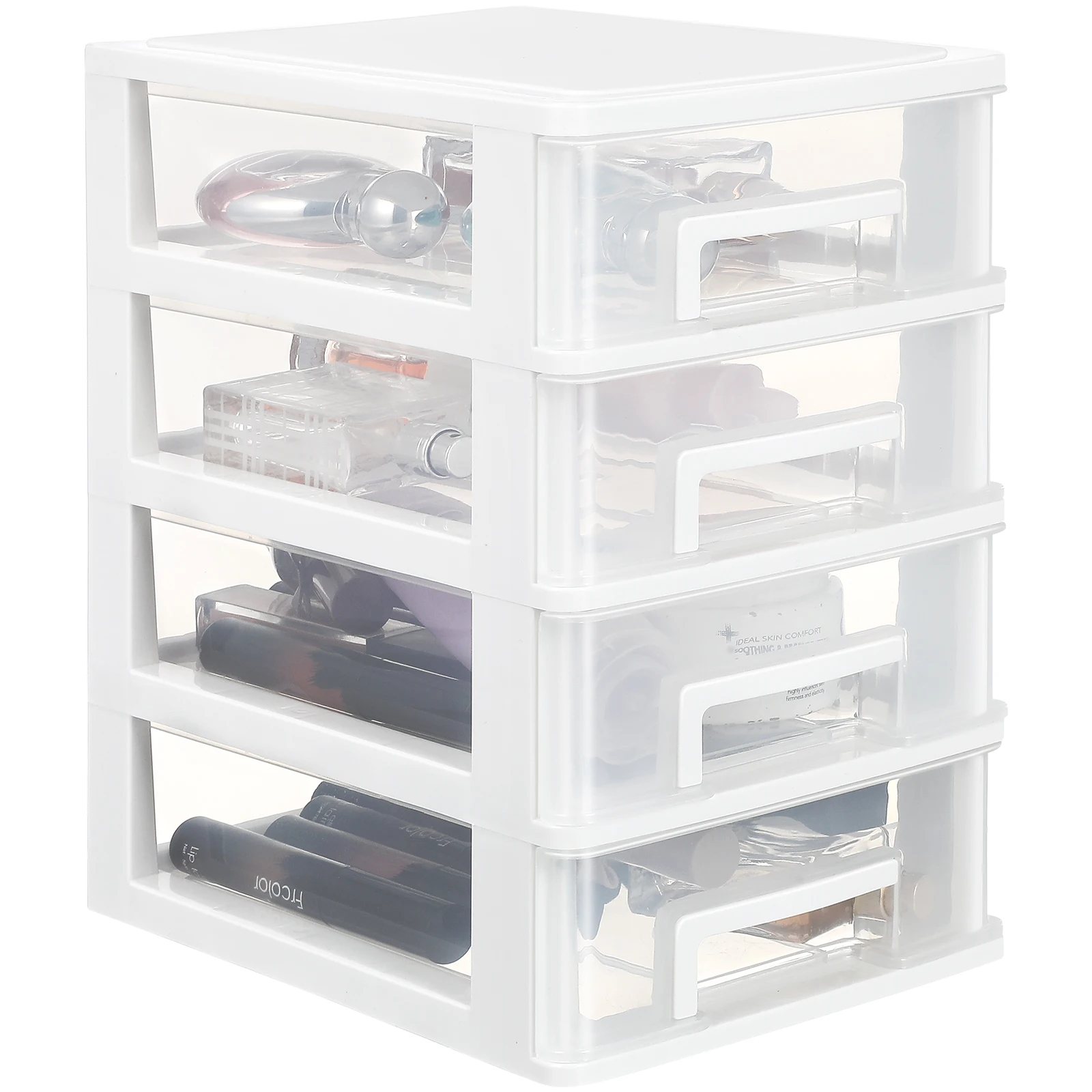 

4 Layers Storage Box PP Material White Transparent Makeup Organizer Vanity Accessories Cosmetics HOLDER Desktop Container