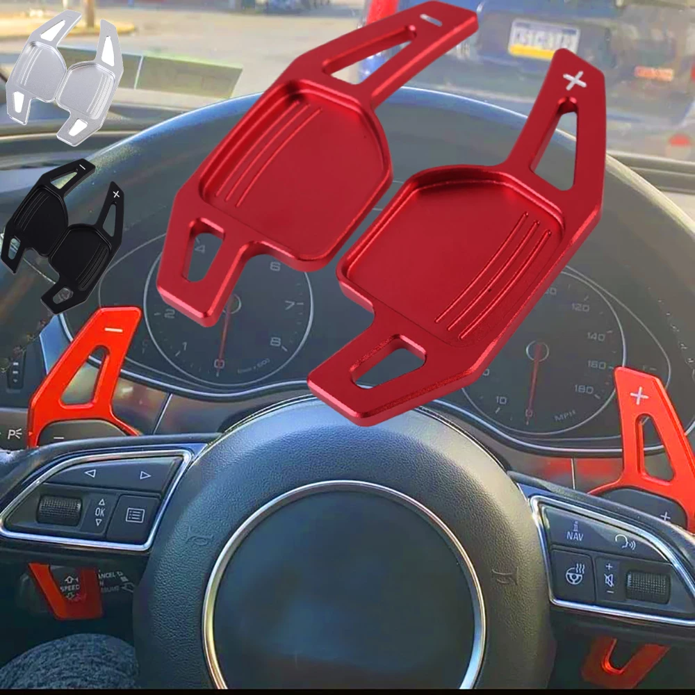 2 Palancas de Cambio Extensibles para Volante, para Audi A4 B8 A3 8P S3 A5 A6 S6 C6 Q5 A8 R8 TTS MK2 8J Avant DSG, Accesorios de Estilo para Auto