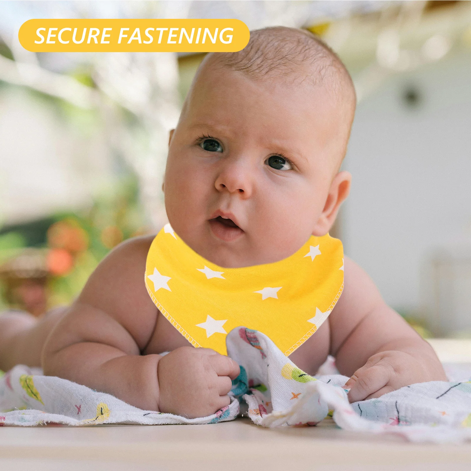 

2Pcs Baby Bandana Bibs Cotton Soft Double Layer Absorbent Adjustable Snap Feeding Bibs for Newborn Infant Teething Drool