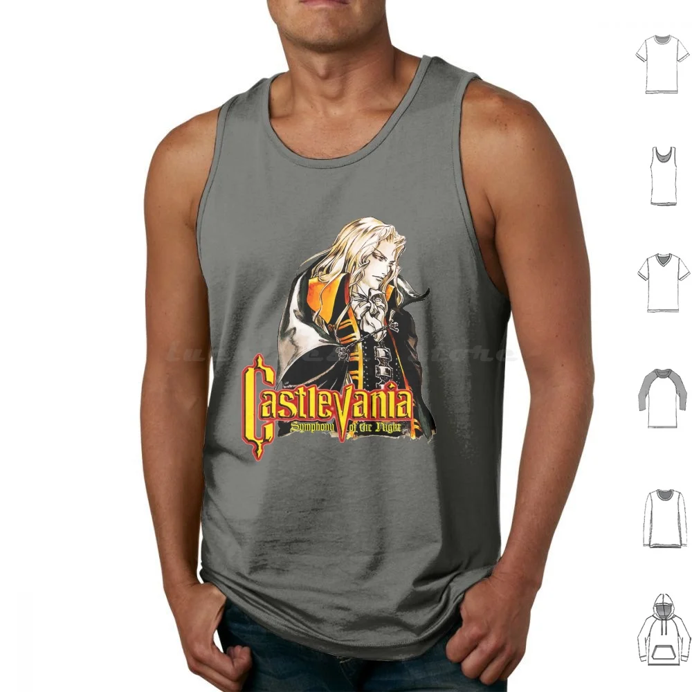 Castlevania Tank Tops Print Cotton Castlevania Anime Manga Dracula Alucard Retro Belmont Gaming Vampire Symphony Of The