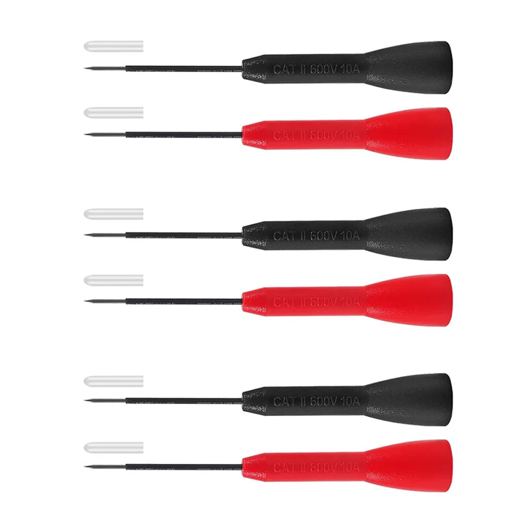 2mm Extended Needle Test Probes, 600V/10A Non-Destructive Insulation Wire Piercing Needle Stainless Steel Extra Thin Electrical