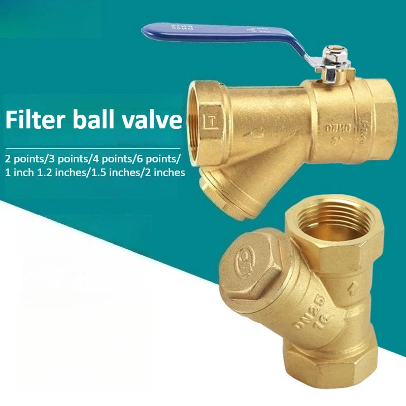 Brass Thickened Filter Y-shaped 2/3/4/6 Point DN8 10 15 20 25 32 40 50 BSP Internal Thread for Water Filter Ball Valve