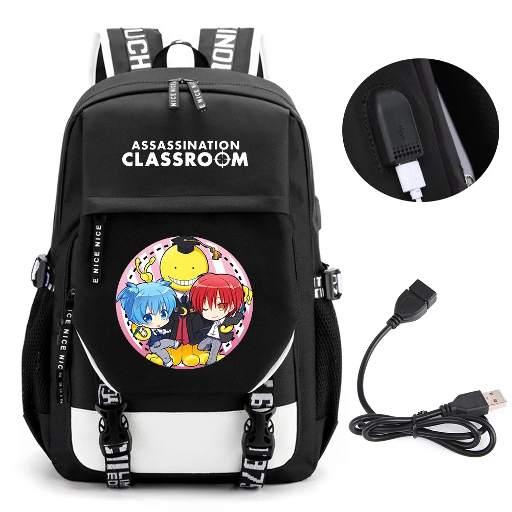 Imagem -05 - Anime Assassination Classroom Octupus Mochila Bolsas de Livros Escolares Mochila Viagem Porta Usb Bolsa do Portátil Menino Meninas Presente