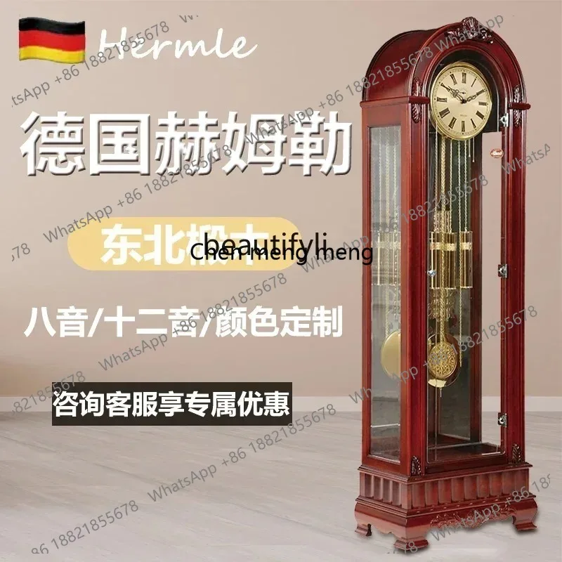 LHY26 ss New style New Chinese round head floor clock, American mechanical clock, German imported Helmler heavy hammer movement