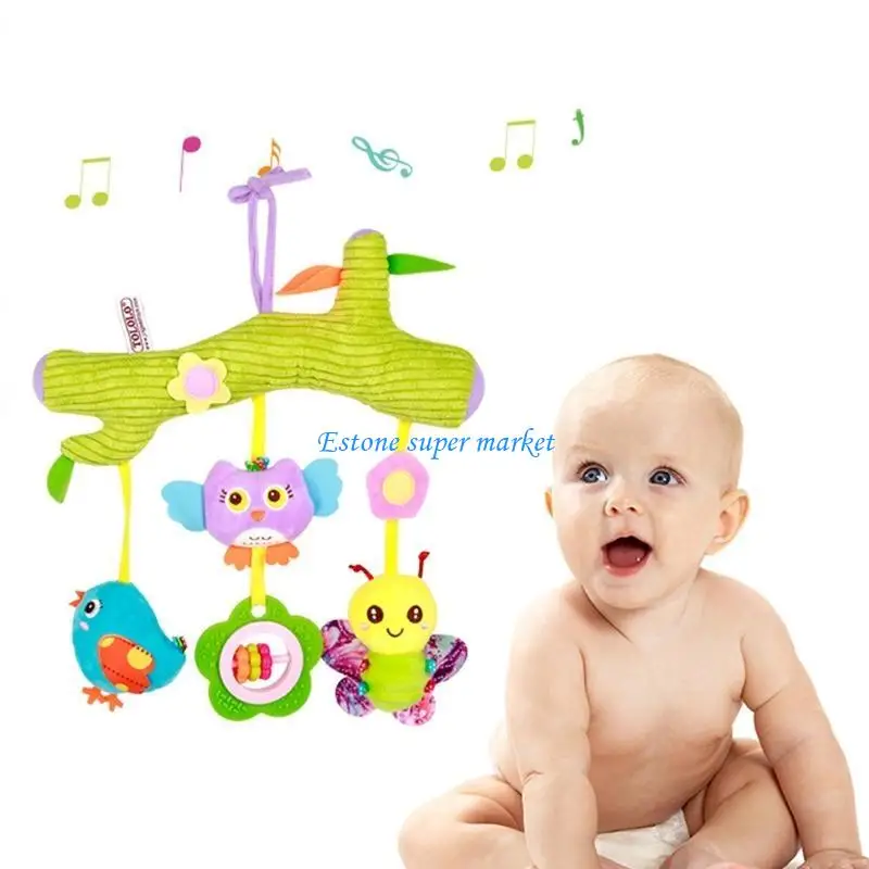 090b pelúcia pendurado chocalhos brinquedo desenhos animados forma animal brinquedos coloridos interativos pai-filho para