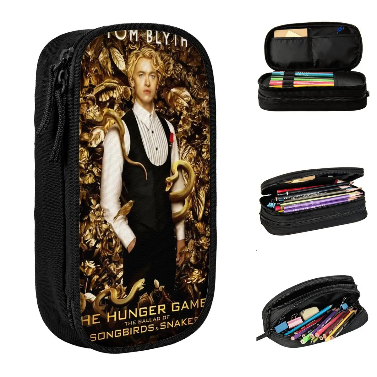 The Hunger Games The Ballad Of Songbirds&Snakes Pencil Case Double Layer Large-capacity Office Coriolanus Pen Case Suprise Gift