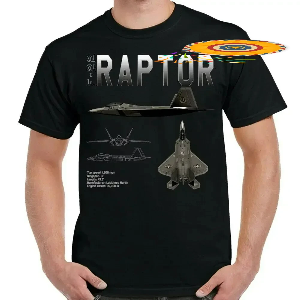 US Air Force F-22 Raptor Stealth Fighter Schematic T Shirt. New 100% Cotton Short Sleeve O-Neck T-shirt Casual Clothing Mens Top