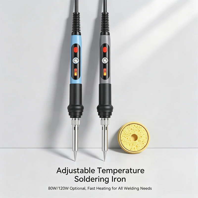 80W/120W Soldering Iron 300–550°C Adjustable temperature range Ceramic heating element Rapid heating for Electronic repair