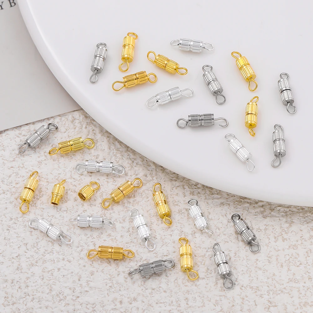 20 قطعة النحاس النحاس المسمار المشبك إغلاق السحابة قفل مشبك الحبل نهاية تلميح قبعات موصل ل سوار ذاتي الصنع قلادة صنع المجوهرات