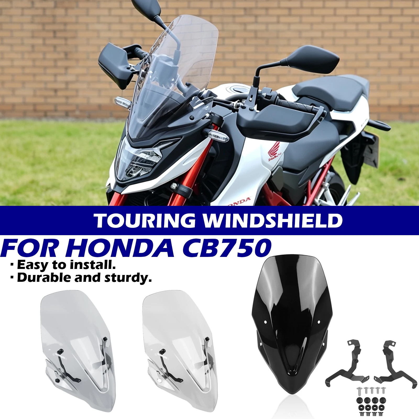 Motorrad Touring Windschutzscheibe Windschutz Windabweiser Viser Visier Transparent Für Honda CB 750 Hornet CB750 2023-2024