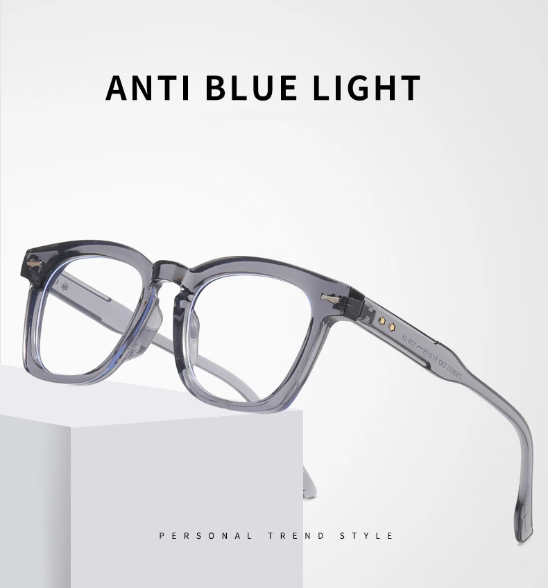 Mode Marke Design Retro Quadratischen Männlichen Exquisite Dekoration Brillen Rahmen Photochrome Anti Blau Licht Männer Lesebrille 0 ~ + 6 – Detail 1