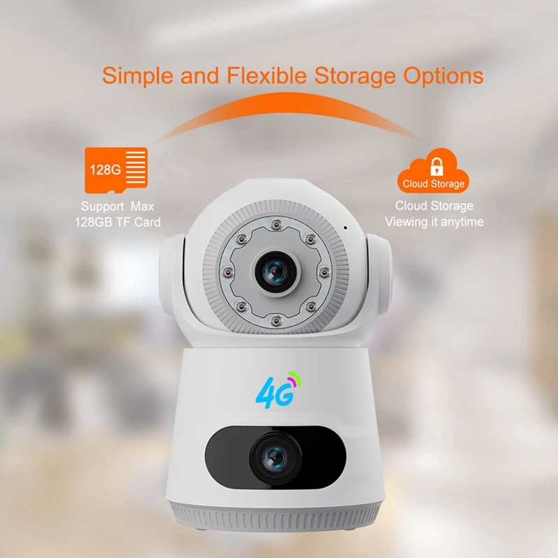 2025 New 4MP Camera Monitoring 4G SIM Card Two-Way Voice Intercom Automatic Body Tracking Full Color Night Vision Camera