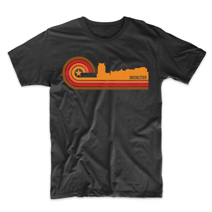 Rochester MN T Shirt Retro Style Minnesota Skyline Men's