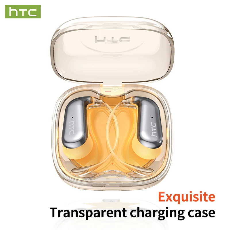 سماعات بلوتوث لاسلكية HTC NE38 سماعات بلوتوث شفافة خطافات أذن OWS خفيفة الوزن رياضية من التيتانيوم سلك مشبك أذن بدون AI #4