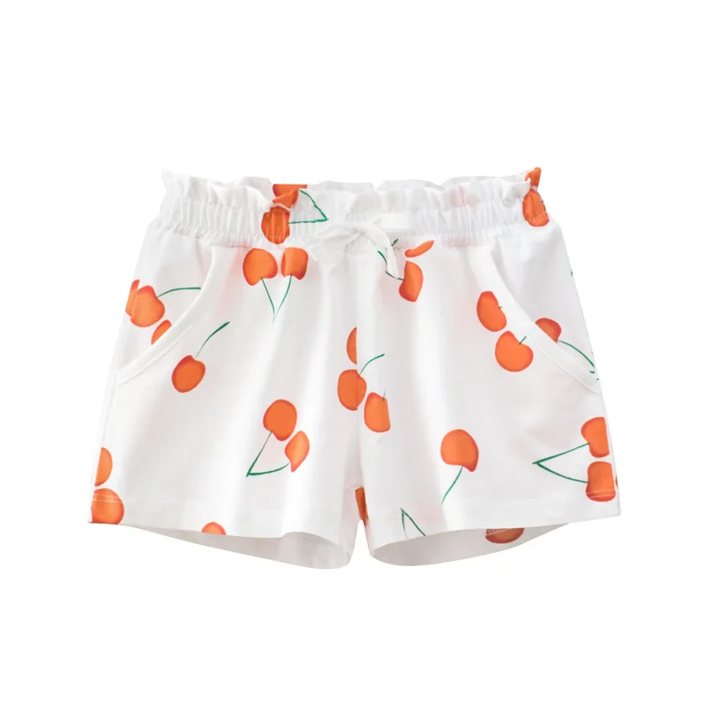2025 Summer Cotton Shorts For Girls Korean Version Printed 2-8 Years Children Girls Casual Shorts Kids Toddler Baby Girl Clothes
