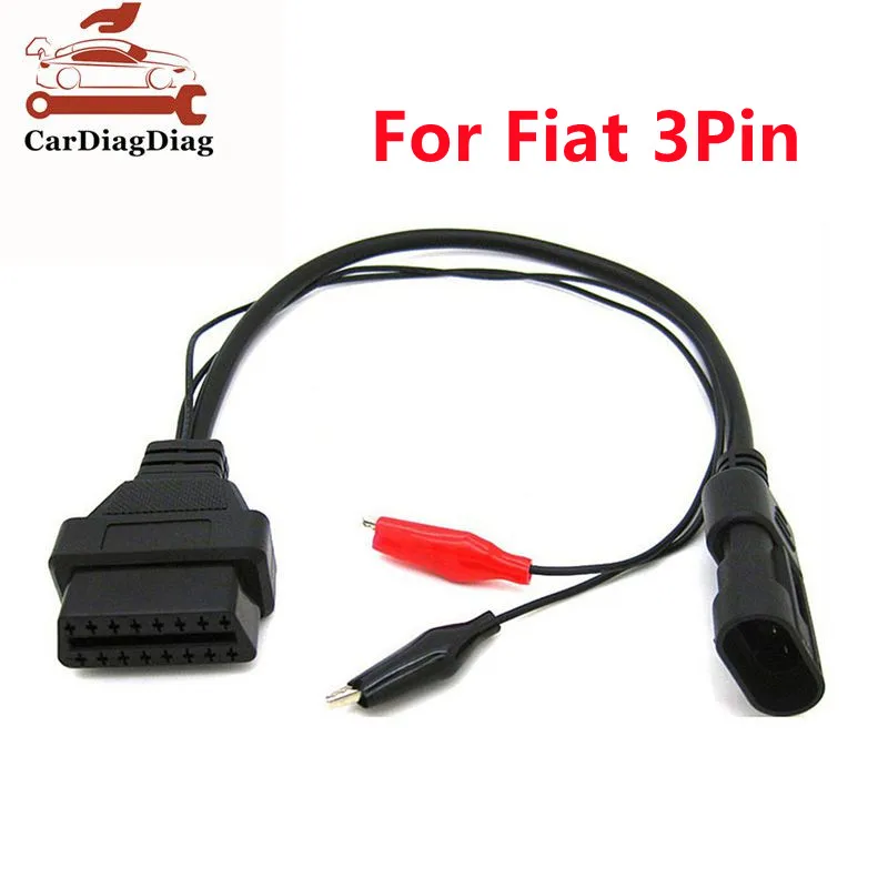 High Quality OBD2 Cable 3Pin to 16Pin For Fiat For Lancia BDII Plug Connector Adapter Car Extension Diagnostic Cables