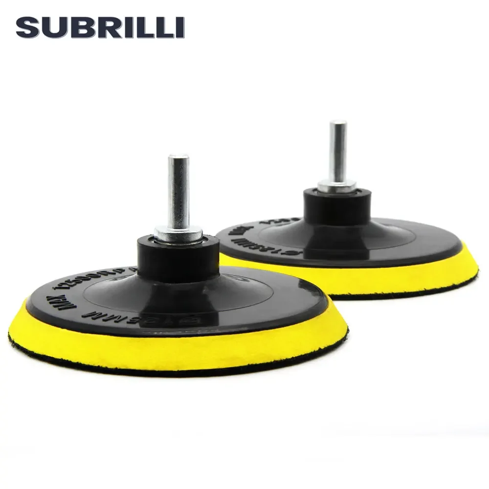 Suasli Bantalan Belakang Pemolesan Pelat Penyangga 5 Inci dengan Adaptor Bor Batang Penghubung Alat Putar Hook And Loop Polesan Mobil