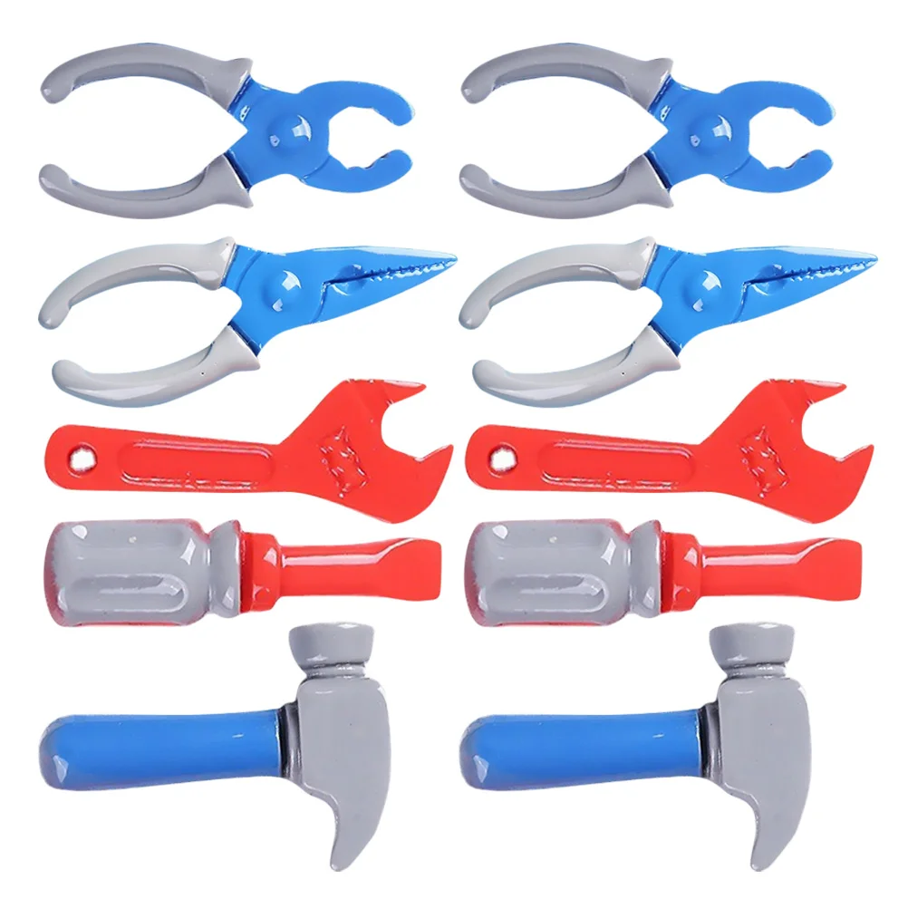 10 個のリアルなミニチュアツールセット子供用シミュレーションツールごっこ遊びドールハウスミニアクセサリーセットミニグッズ