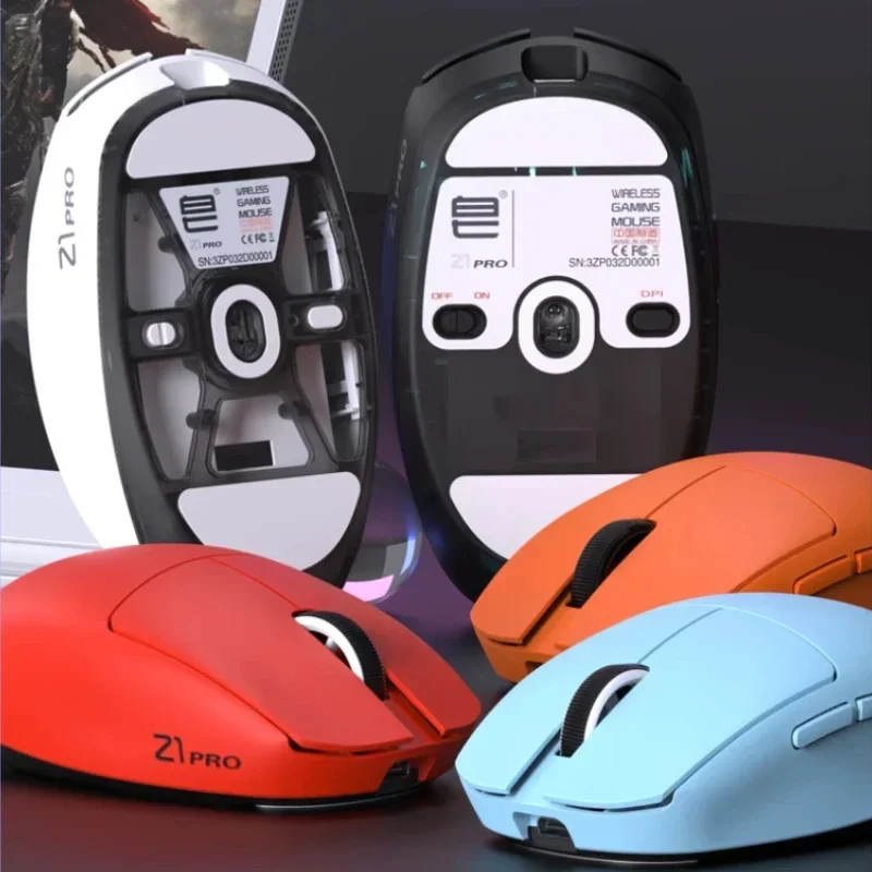 Imagem -02 - Pro Mouse Leve sem Fio Modo Duplo E-sports Hollow Out Acessórios Ergonômicos para pc Presente Paw3395 Zopin-z1