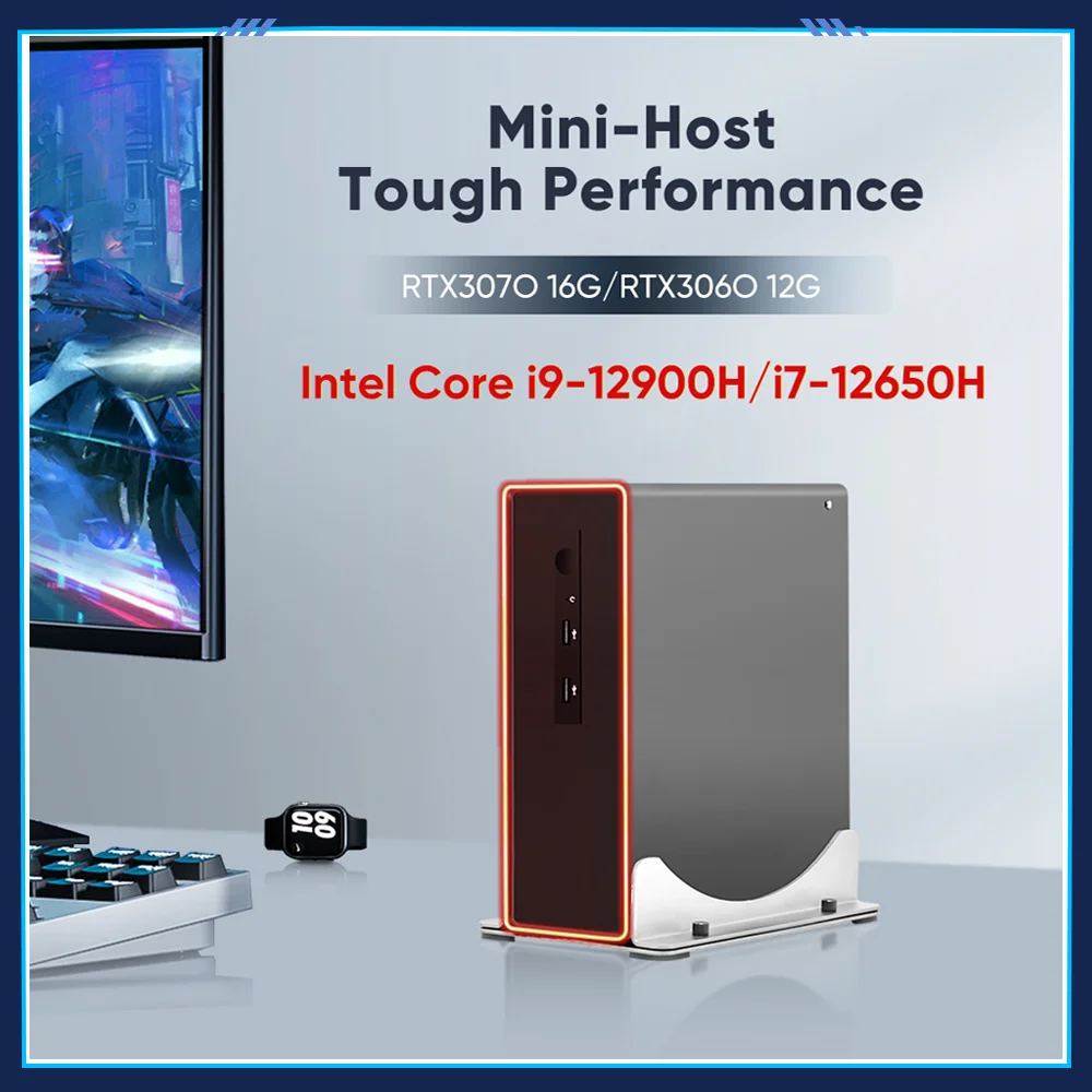 데스크탑 게이밍 컴퓨터 미니 PC, 게이머 호스트, NVIDIA RTX 3070, 16G, 3060, 12G, i9, 12900H, DDR4 2 * NVMe, 윈도우 11, WiFi6 전용 PC