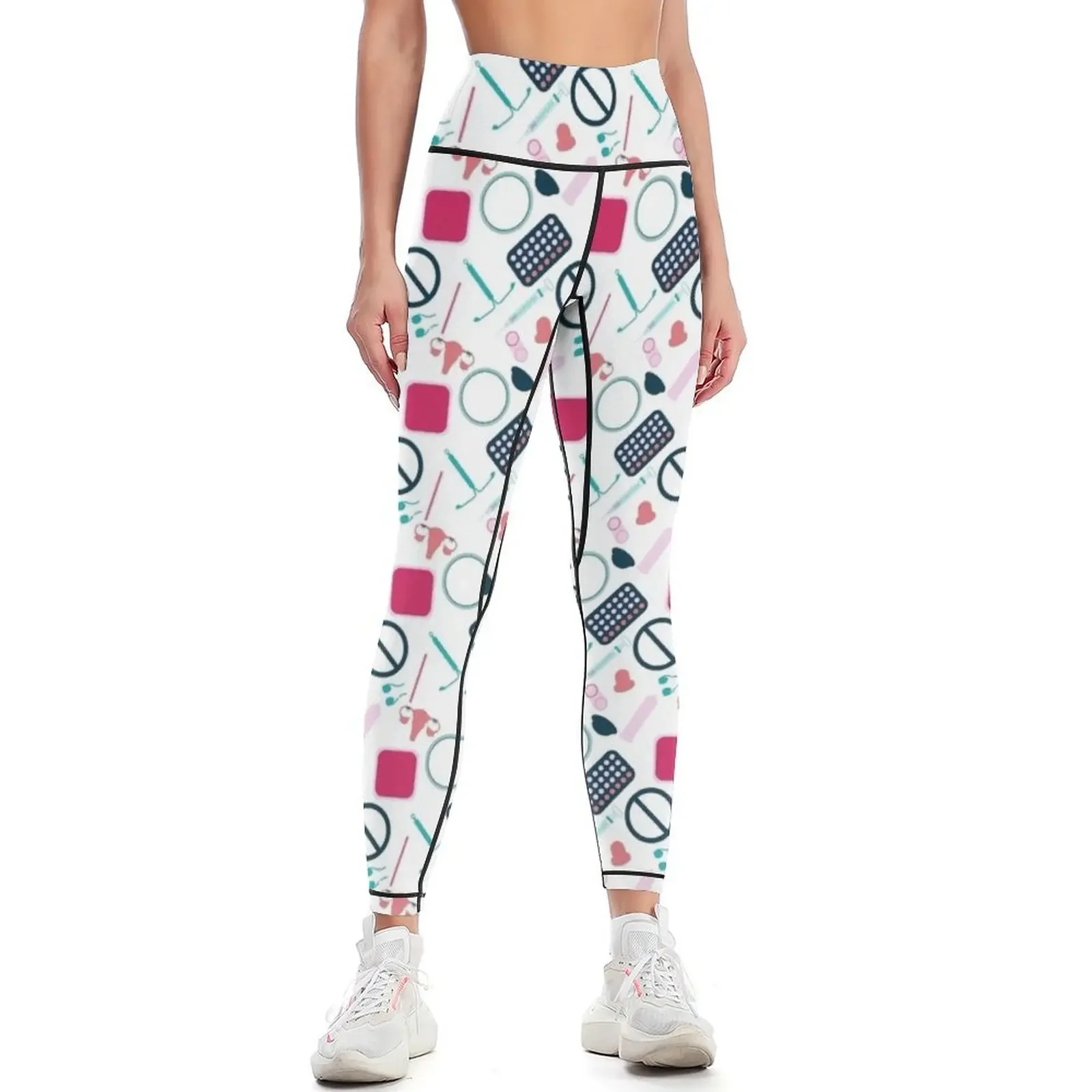 

Contraception Pattern (Version 2) Leggings gym wear Women's fitness leggins push up woman sportswear gym Womens Leggings