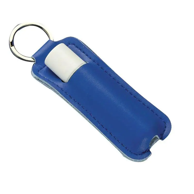 1 Stück PU-Leder Lippenstift-Schlüsselanhänger Tasche Bunter Schlüsselhalter Lippenbalsam-Etui Einfacher Schlüsselanhänger – Detail 12