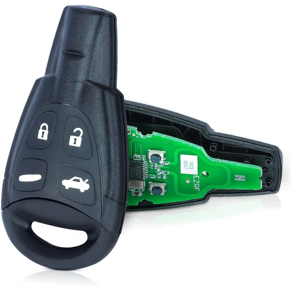 

Replacement Remote Key Fob 4 Button 433MHz ID46 for Saab 9-3 9-5 2003-2011 Keyless Entry