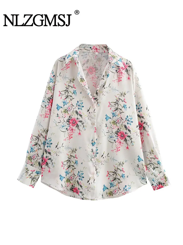 

Women's Floral Printed Shirts Fashion Long Sleeve Elegant Shirts Casual 2025 Spring Summer Streetwear Blouses Tops