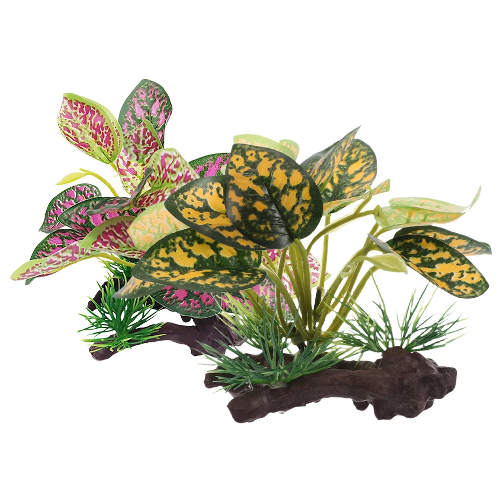 

2Pcs Artificial Aquarium Plants Lifelike Plastic Greenery Fish Tank Decorations Realistic Fake Aquatic Plants Landscaping