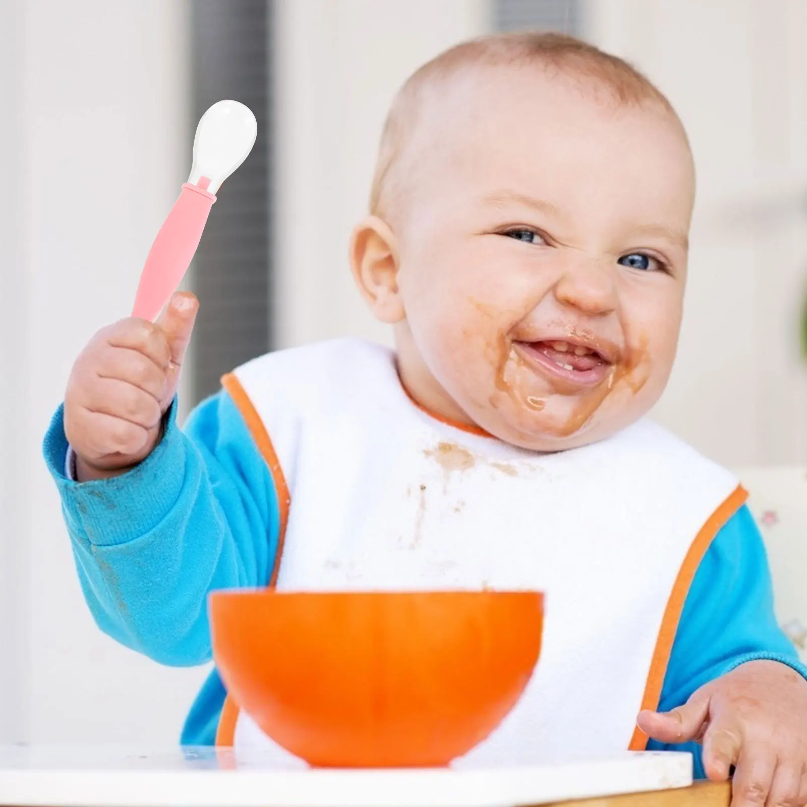 

2 шт. силиконовые детские ложки, безопасные прочные детские посуды для кормления, милая ложка для малышей, необходимая детская посуда, детская ложка