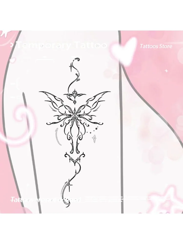 Tatouages temporaires Sexy fille chaude papillon jus de plantes tatouage autocollant faux tatouage pour femmes hommes imperméable Tatuaje nouveaux jouets Tatoo