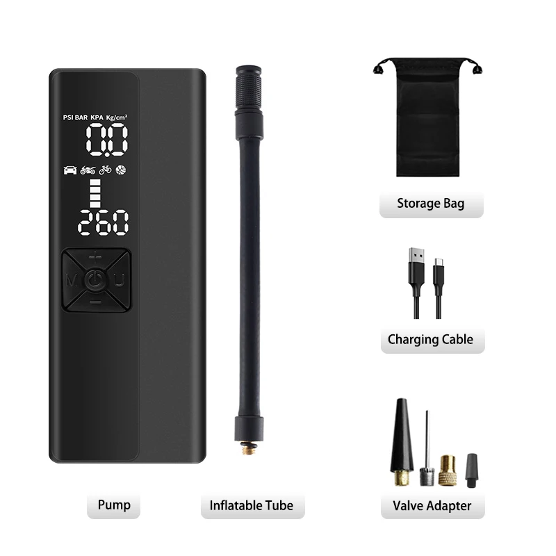 P002 --Best Selling Wireless Smart Tire Inflators Lightweight Electric Fast Pumping Portable Air Pump with 8000mAh