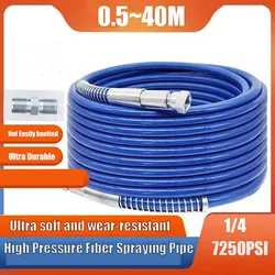 0.5~40M 1/4 Fiber Spray Hose Airless Spray Hose Working Pressure 7250PSI Airless Spray Machine High Pressure Water Gun Universal