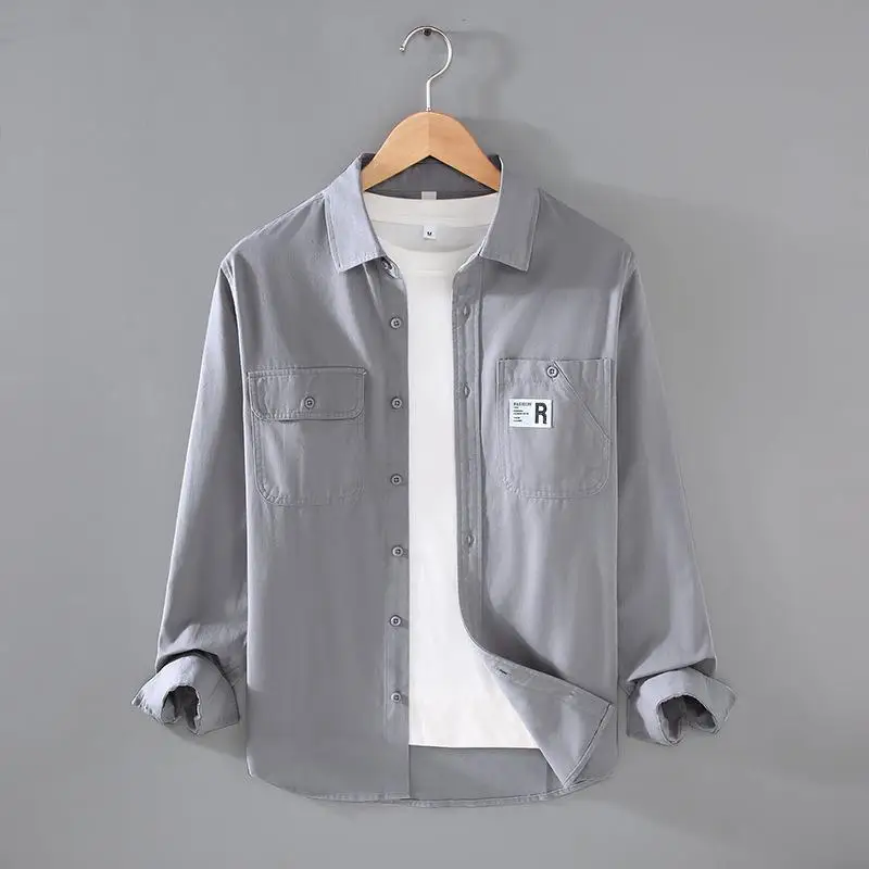 

Men's Workwear Shirt Style Jacket Long Swedish Shirt Pocket Design Non-Shrinkage Ordinary Thickness Summer Collection