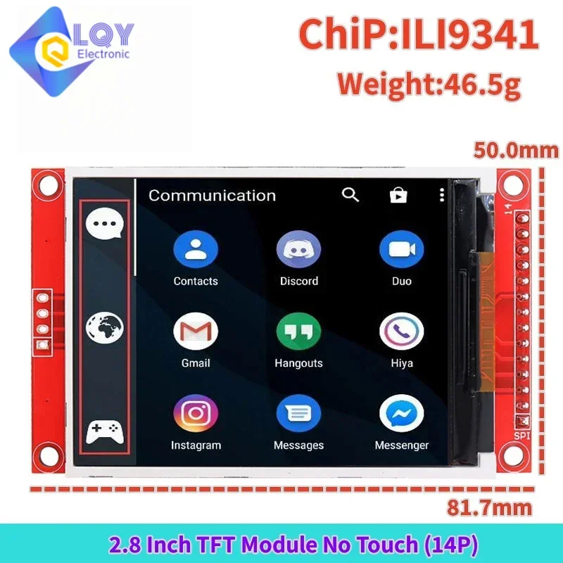 Imagem -06 - Módulo de Porta Serial para Arduino Cartão Micro sd Display Lcd 2.4 2.8 240x320 Spi Tft 5v 3.3v Adaptador Pcb Ili9341 St7789v