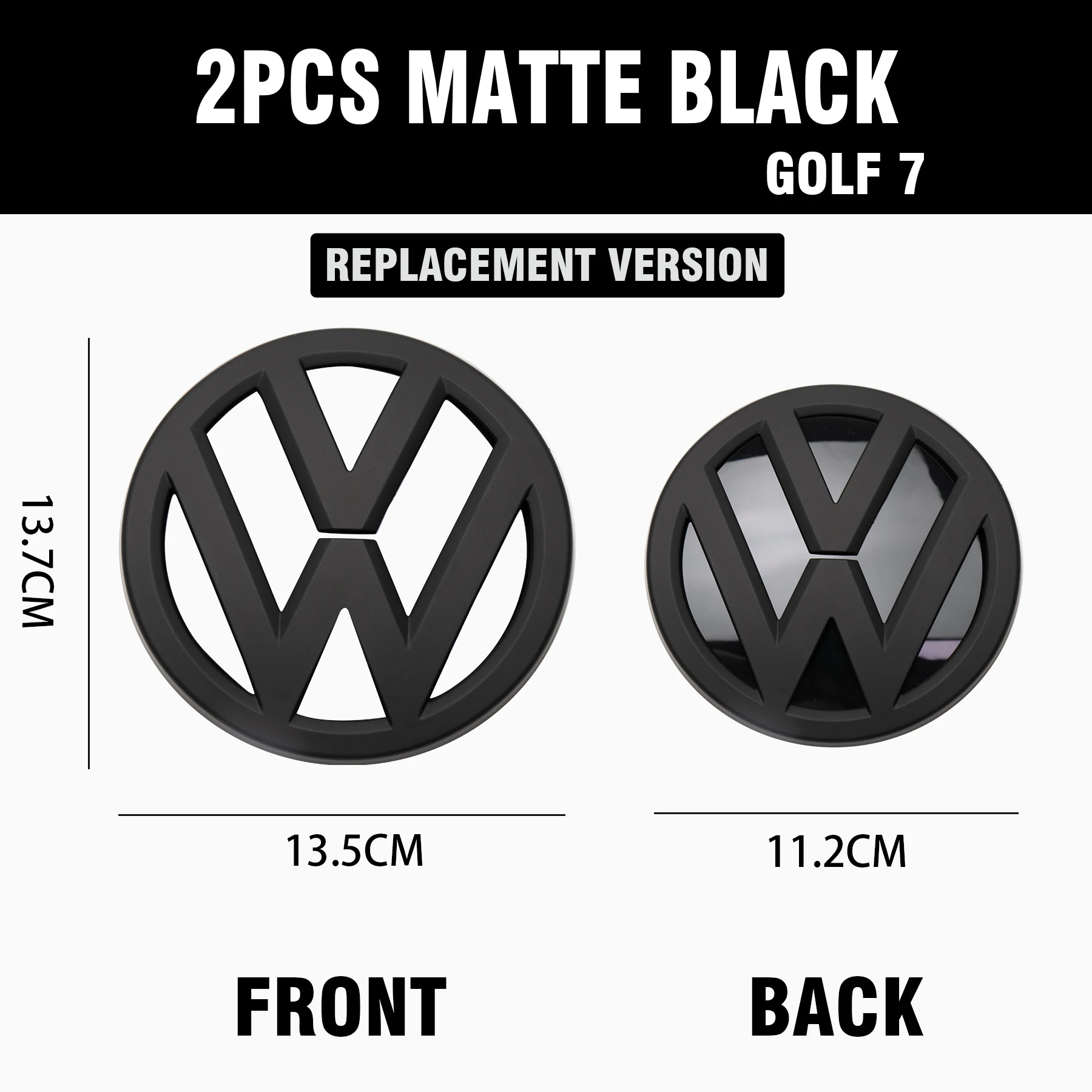 For Volkswagen VW Golf 7 MK7 2014 2015 2016 2017 Original Replacement Car Front Grille Logo Trunk Covers Sticker Car Accessories