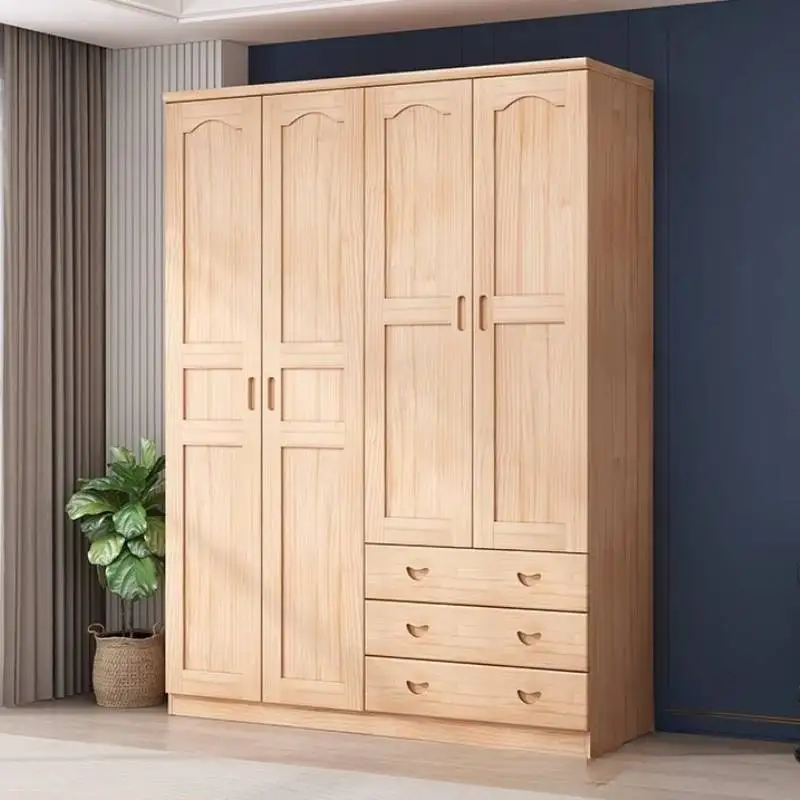 a*-European Vintage Wardrobe Closet Modern Luxury Adult Wooden Wardrobe Closet Space Saving Storage Armadio Guardaroba Furniture