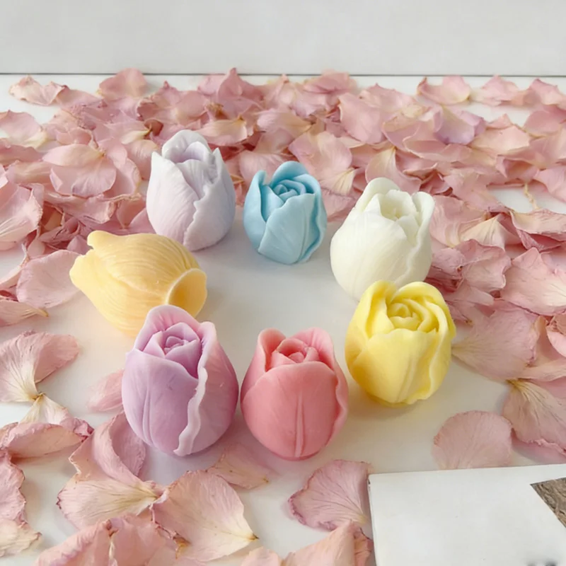 3D Tulips Candle Silicone Mold DIY  Flower Tulip Resin Plaster Decoration