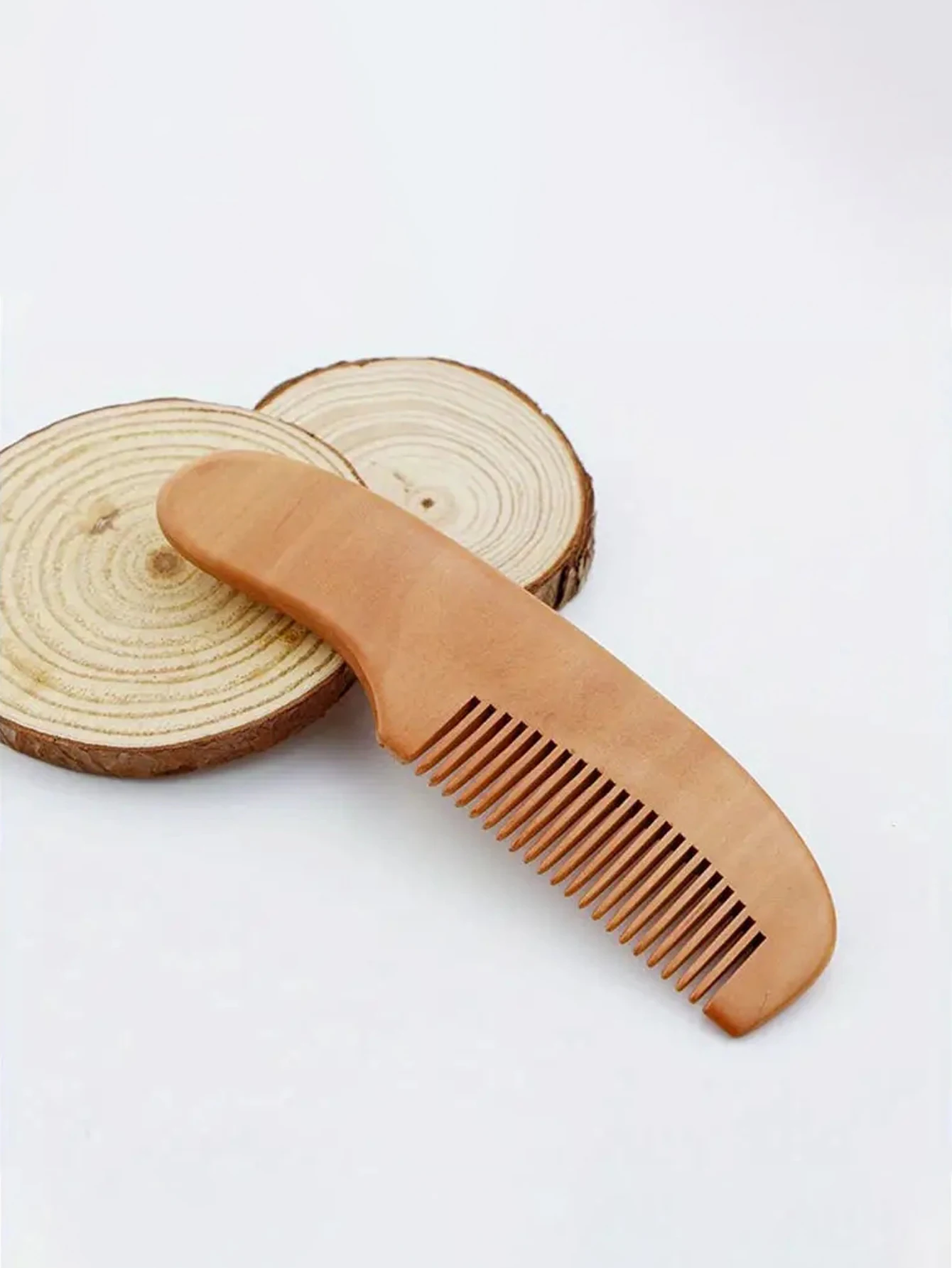 Portable Wooden Hair Brush Comb with Soft Bristles and Head Massager - Perfect for Detangling and Stimulating Scalp Circulation