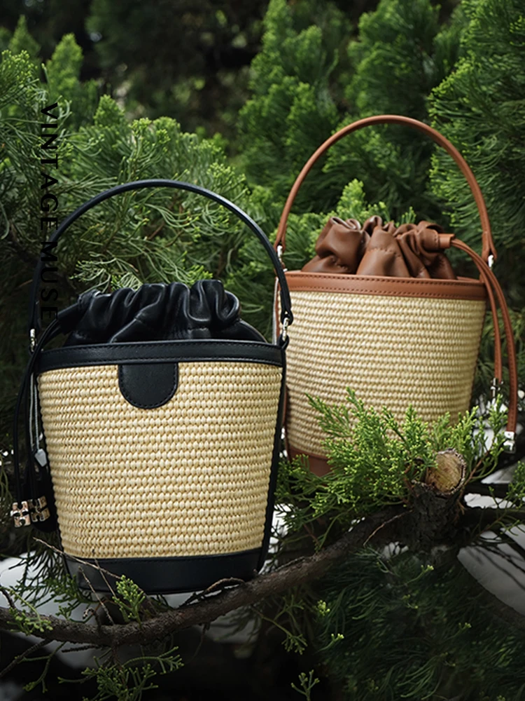 

Retro Godd 2025 New Year Spring Summer eep Leather Woven Buet Handbag Women's Large Capaci Quirky Design Crossbody Bag